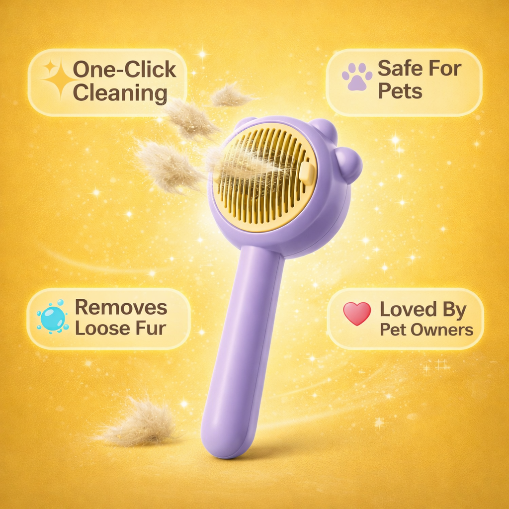 Self-Cleaning Pet Hair Remover Brush